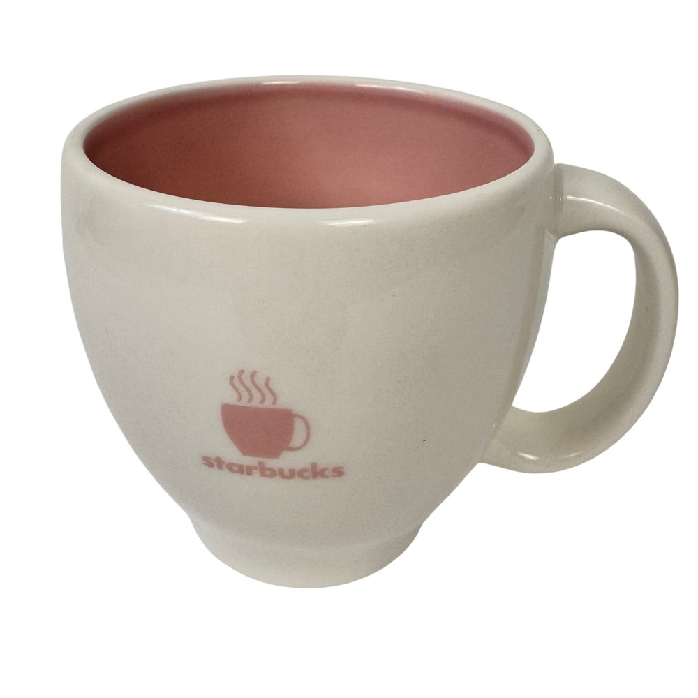 Starbucks Coffee Mug 12oz Cream Pink Vintage 2003 Rare Barista Series Cup